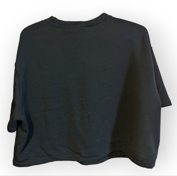 Nike Icon Clash Cropped Tee Size Large Cropped Black Shirt w/ Drawstring Waist - Picture 5 of 8